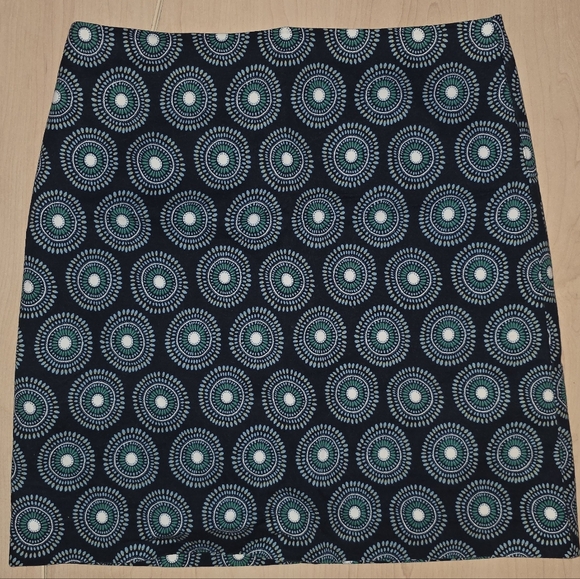 Ann Taylor Dresses & Skirts - Ann Taylor Navy and Teal Patterned Mini Skirt